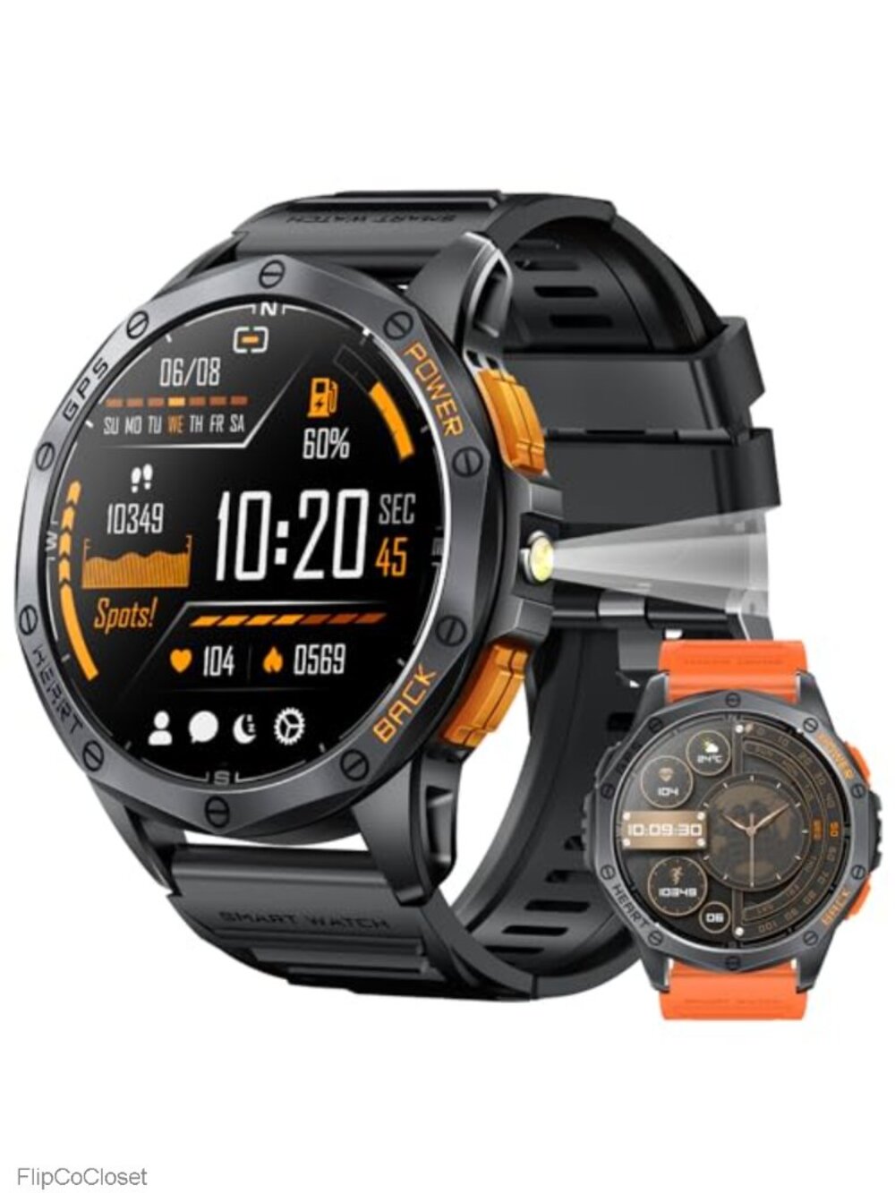 Military Smart Watch with Built-in GPS and AMOLED Display - Rugged Outdoor
